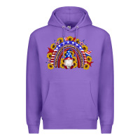Purple american flag gnomes sunflowers rainbow Premium Hoodie - Artiststas