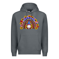Rock american flag gnomes sunflowers rainbow Premium Hoodie - Artiststas