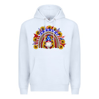 White american flag gnomes sunflowers rainbow Premium Hoodie - Artiststas