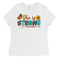 White she is strong Ladies Tee - BundleAndBundleShop