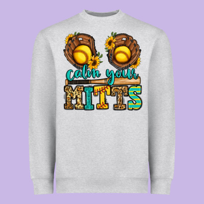 Calm Your Mitts Softball Heavyweight Sweatshirt Designed By Jasminsmagicworld