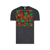 Vintage Black fall leaves seamless pattern Vintage Tee - BundleAndBundleShop