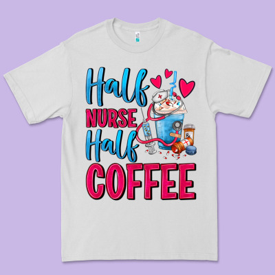 Half Nurse Half Coffee Premium Tee Designed By Fadigitalartstudio