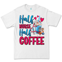 White Half Nurse Half Coffee Premium Tee - FaDigitalArtStudio