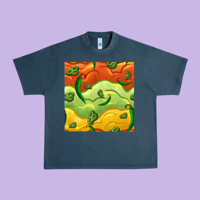 Mexican Sauce And Jalapeno Seamless Pattern Urban Heavy Tee Designed By Bundleandbundleshop