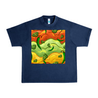 Navy mexican sauce and jalapeno seamless pattern Urban Heavy Tee - BundleAndBundleShop