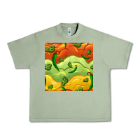 Oil Green mexican sauce and jalapeno seamless pattern Urban Heavy Tee - BundleAndBundleShop