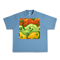 Pebble Blue mexican sauce and jalapeno seamless pattern Urban Heavy Tee - BundleAndBundleShop