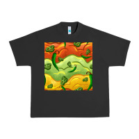 Pigment Black mexican sauce and jalapeno seamless pattern Urban Heavy Tee - BundleAndBundleShop