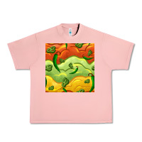 Salmon mexican sauce and jalapeno seamless pattern Urban Heavy Tee - BundleAndBundleShop