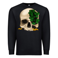 Black St patrick's day Skull with clovers Premium Sweatshirt - Jasminsmagicworld