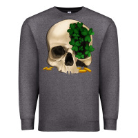Charcoal Heather St patrick's day Skull with clovers Premium Sweatshirt - Jasminsmagicworld