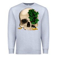 Heather Grey St patrick's day Skull with clovers Premium Sweatshirt - Jasminsmagicworld
