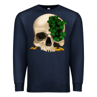 Navy St patrick's day Skull with clovers Premium Sweatshirt - Jasminsmagicworld