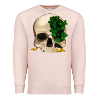 Pale Pink St patrick's day Skull with clovers Premium Sweatshirt - Jasminsmagicworld