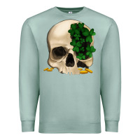 Seafoam St patrick's day Skull with clovers Premium Sweatshirt - Jasminsmagicworld