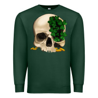 Sports Green St patrick's day Skull with clovers Premium Sweatshirt - Jasminsmagicworld