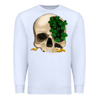 White St patrick's day Skull with clovers Premium Sweatshirt - Jasminsmagicworld