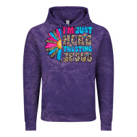 Cloud Purple im just here trusting jesus Vintage Hoodie - CowhideDigitalArt