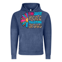 Vintage Denim im just here trusting jesus Vintage Hoodie - CowhideDigitalArt