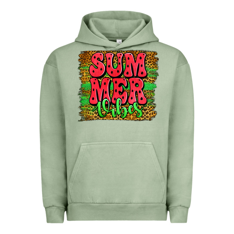 Summer Vibes Watermelon Leopard Background Urban Hoodie by Jasminsmagicworld | Teevron