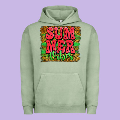 Summer Vibes Watermelon Leopard Background Urban Hoodie Designed By Jasminsmagicworld