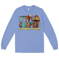 Colony Blue Happy Camper Be Happy Or Go Away Long Sleeve Tee - CowhideDigitalArt