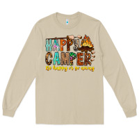 Mushroom Happy Camper Be Happy Or Go Away Long Sleeve Tee - CowhideDigitalArt