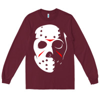 Burgundy jason hockey mask halloween Long Sleeve Tee - baoMotion