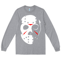 Heather Grey jason hockey mask halloween Long Sleeve Tee - baoMotion