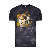 Cloud Black Black And White Cow Coffee Vintage Tee - FaDigitalArtStudio