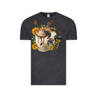 Vintage Black Black And White Cow Coffee Vintage Tee - FaDigitalArtStudio