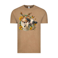 Vintage Coffee Black And White Cow Coffee Vintage Tee - FaDigitalArtStudio