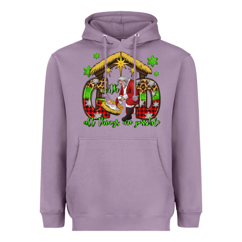 With God All Things Are Possible Santa Baby Jesus Heavyweight Hoodie by Jasminsmagicworld | Teevron