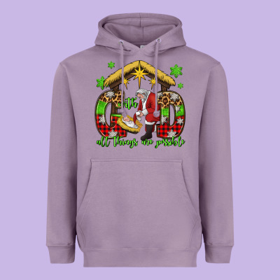 With God All Things Are Possible Santa Baby Jesus Heavyweight Hoodie Designed By Jasminsmagicworld