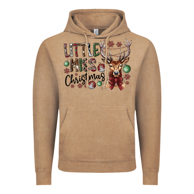 Little Miss Christmas Vintage Hoodie by CowhideDigitalArt | Teevron