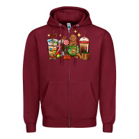 Burgundy Christmas coffee cups with Poodle Zipper Hoodie - RanaPortraitStore