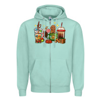 Seafoam Christmas coffee cups with Poodle Zipper Hoodie - RanaPortraitStore