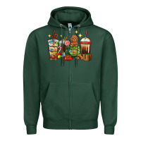 Sports Green Christmas coffee cups with Poodle Zipper Hoodie - RanaPortraitStore