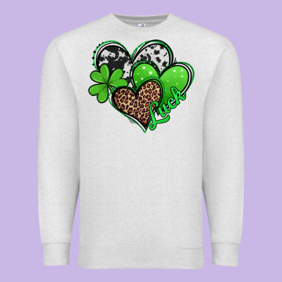St. Patrick's Day Hearts Premium Sweatshirt Designed By Jasminsmagicworld