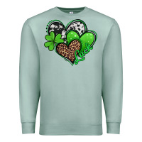 Seafoam St. Patrick's Day hearts Premium Sweatshirt - Jasminsmagicworld