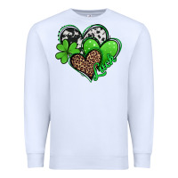 White St. Patrick's Day hearts Premium Sweatshirt - Jasminsmagicworld