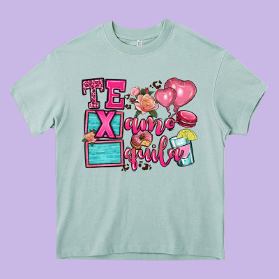 Te Quila Te Amo Heavy Core Tee Designed By Oliviacreatesart