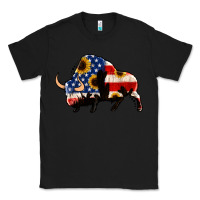 Black american flag bison Classic Tee - Jasminsmagicworld