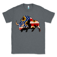 Charcoal Heather american flag bison Classic Tee - Jasminsmagicworld