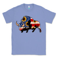 Colony Blue american flag bison Classic Tee - Jasminsmagicworld