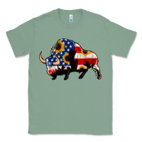Sage american flag bison Classic Tee - Jasminsmagicworld