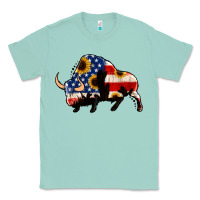 Seafoam american flag bison Classic Tee - Jasminsmagicworld