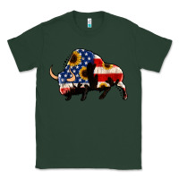 Sports Green american flag bison Classic Tee - Jasminsmagicworld