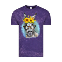 Cloud Purple Sunflower Glasses Donkey Vintage Tee - RanaPortraitStore